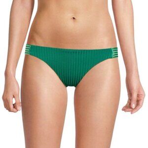 Trina Turk 'Olympia' Tab-Side Low-Rise Ribbed Bikini Bottom, Virdis
